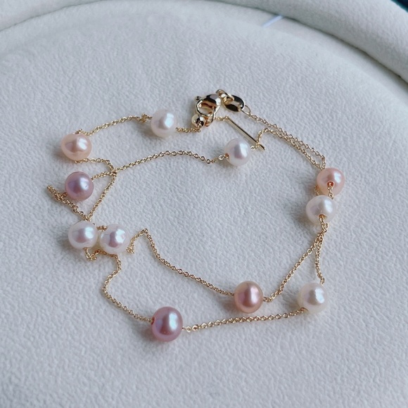 Black Friday Sale No 5 Handmade 14KGP Candy Color Freshwater Pearl Necklace - Picture 9 of 10